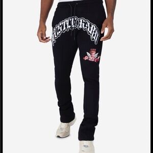 Black 'Wedding Cake' Graphic Logo Joggers